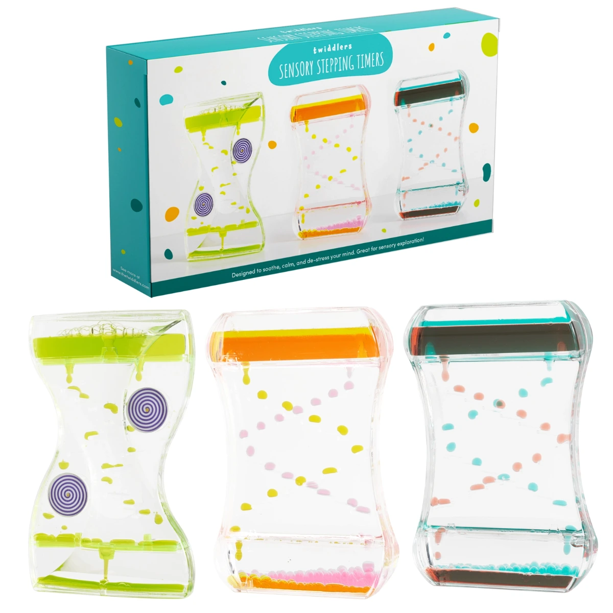 Sensorisk boble-timeglas – sæt med 3 stk. A0709