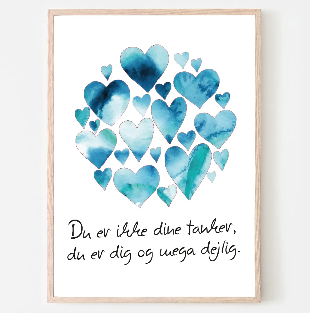 Abcleg Plakat - Du er ikke dine tanker, blå A3 (29.7 × 42) 99-500345