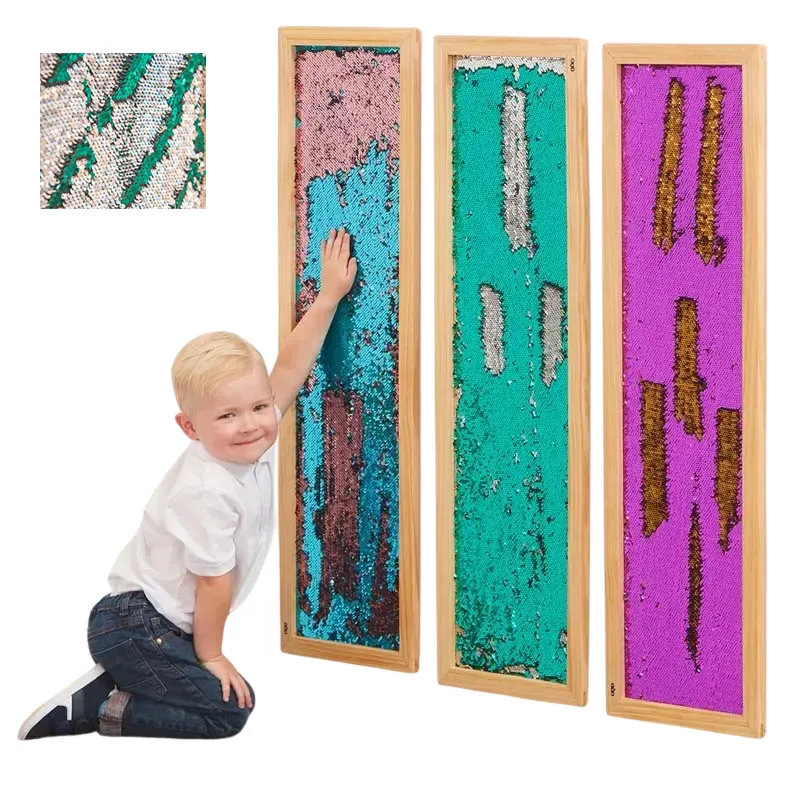 Vægpanel m. pailletter - Grøn/Sølv, 1 stk EY11106