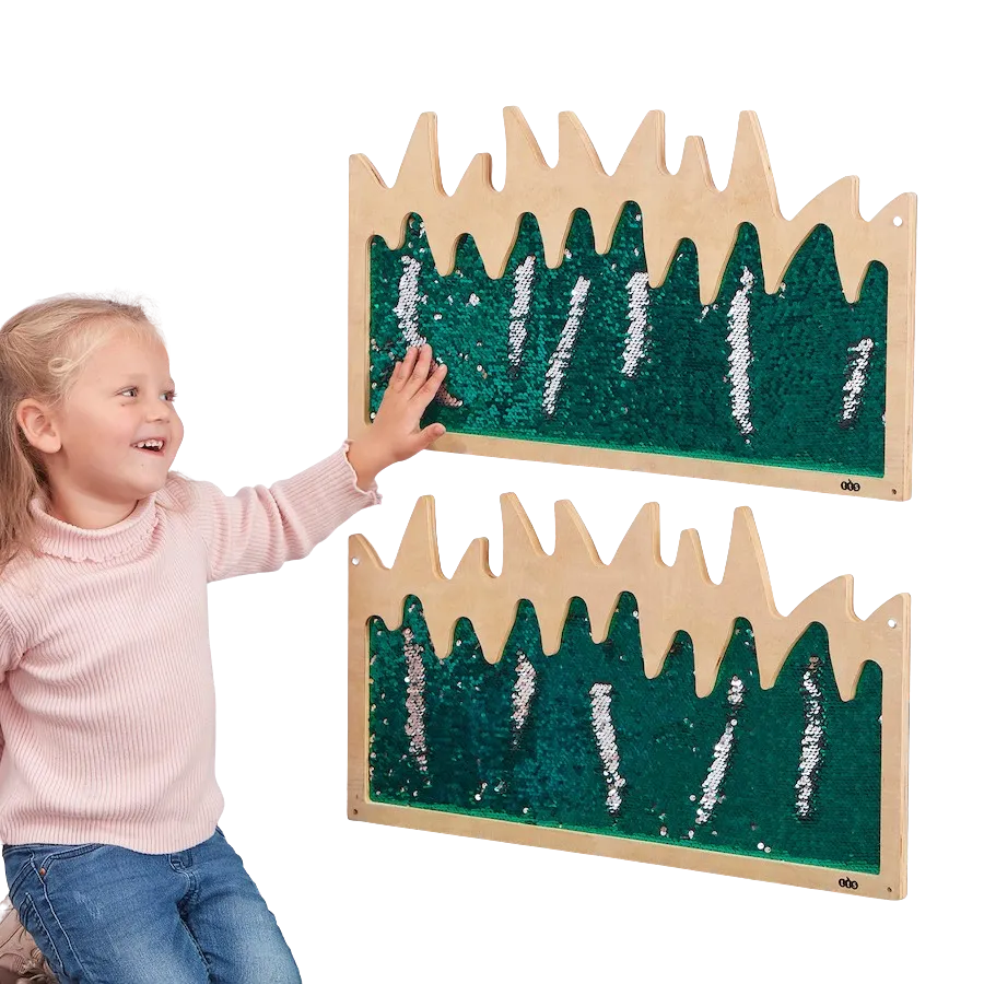 Vægpanel m. pailletter - Græs, 2 stk 708-EY11363