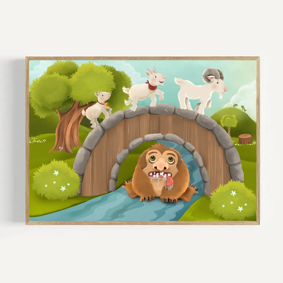 Abcleg Plakat De tre bukke bruse 30 x 40 cm 99-bukkepla3