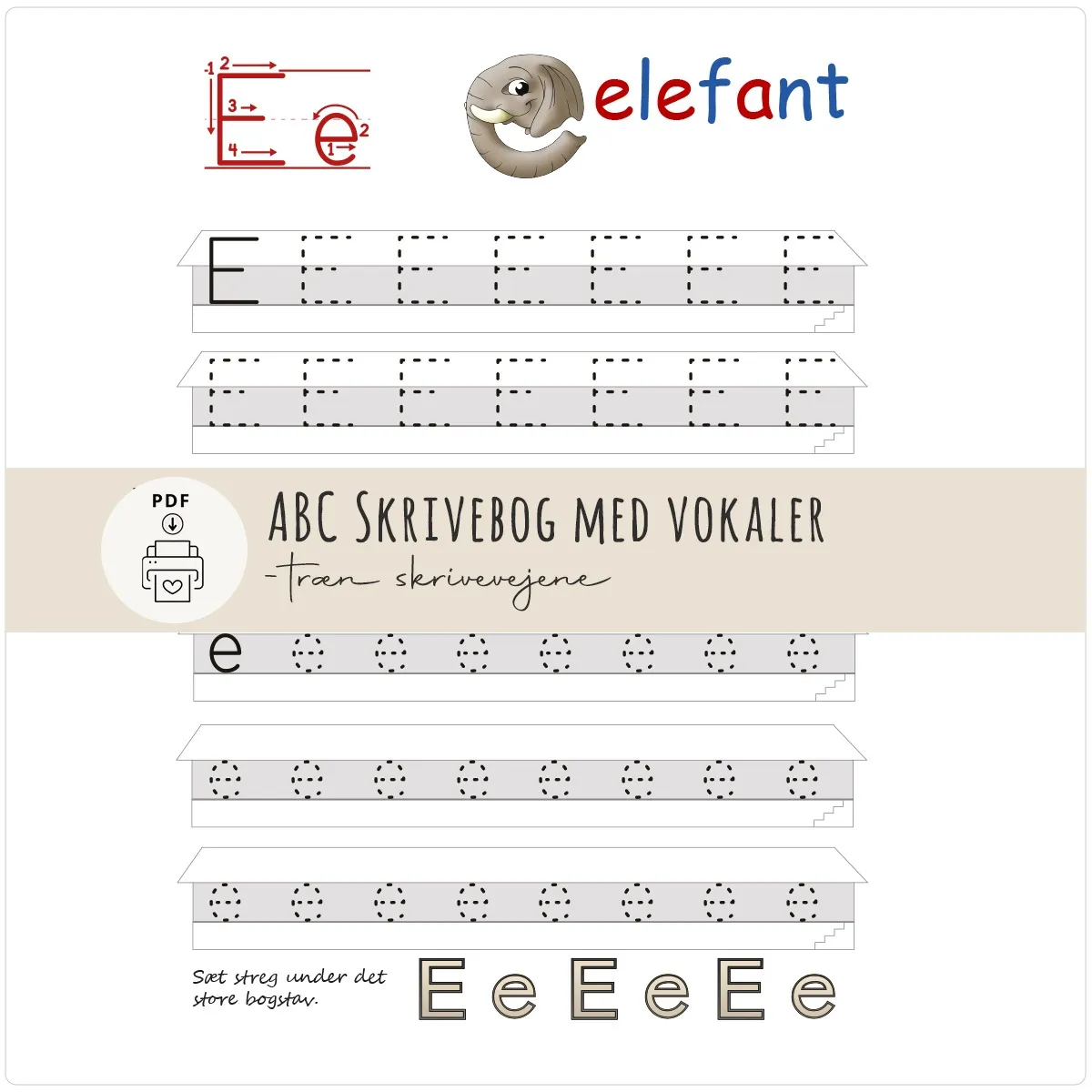 ABC Min første skrivebog med bogstaver (Print selv) D99-500215