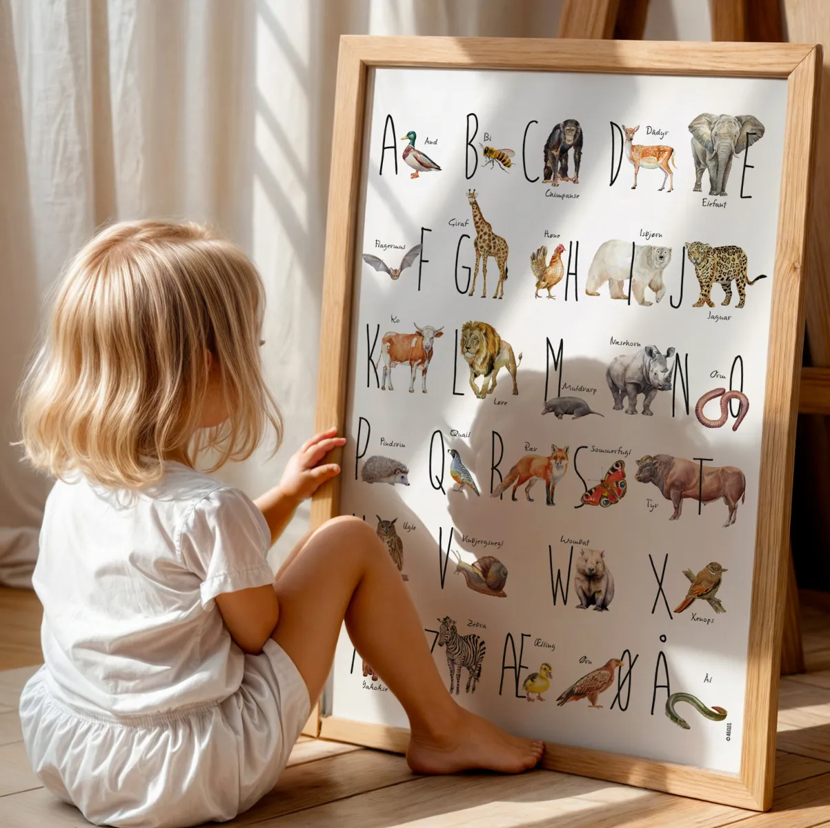 Abcleg Plakat - ABC med dyr-B2 (50 x 70) ABC med dyr-B2