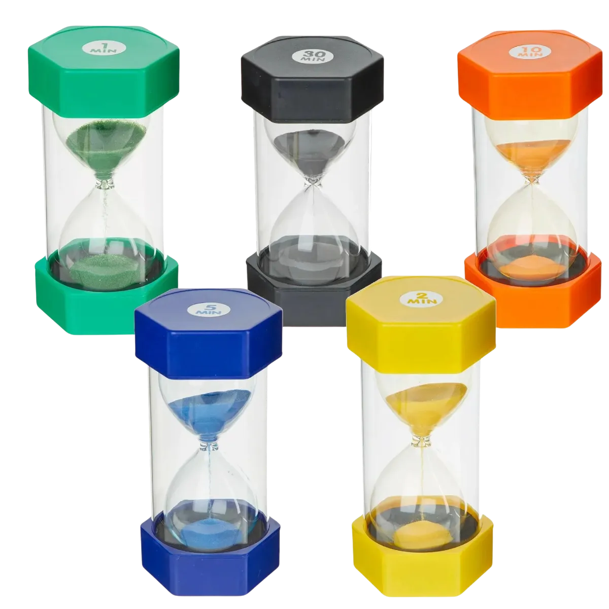 Kæmpe Timeglassæt 16 cm – 2, 3, 5, 10 og 15 Minutter 120166
