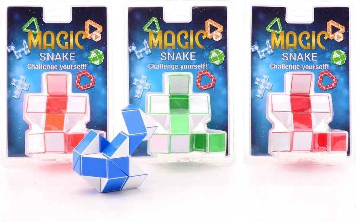 Magic Fidget Snake Cube Square – 3 ass. farver X-500103
