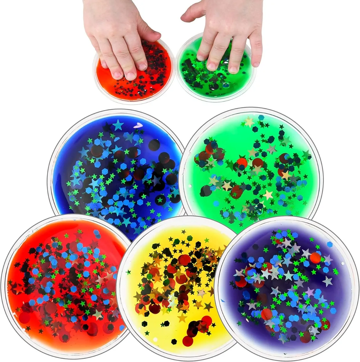 Squidgy sparkle cirkler 5 stk - Ø 7.5 cm X-004924