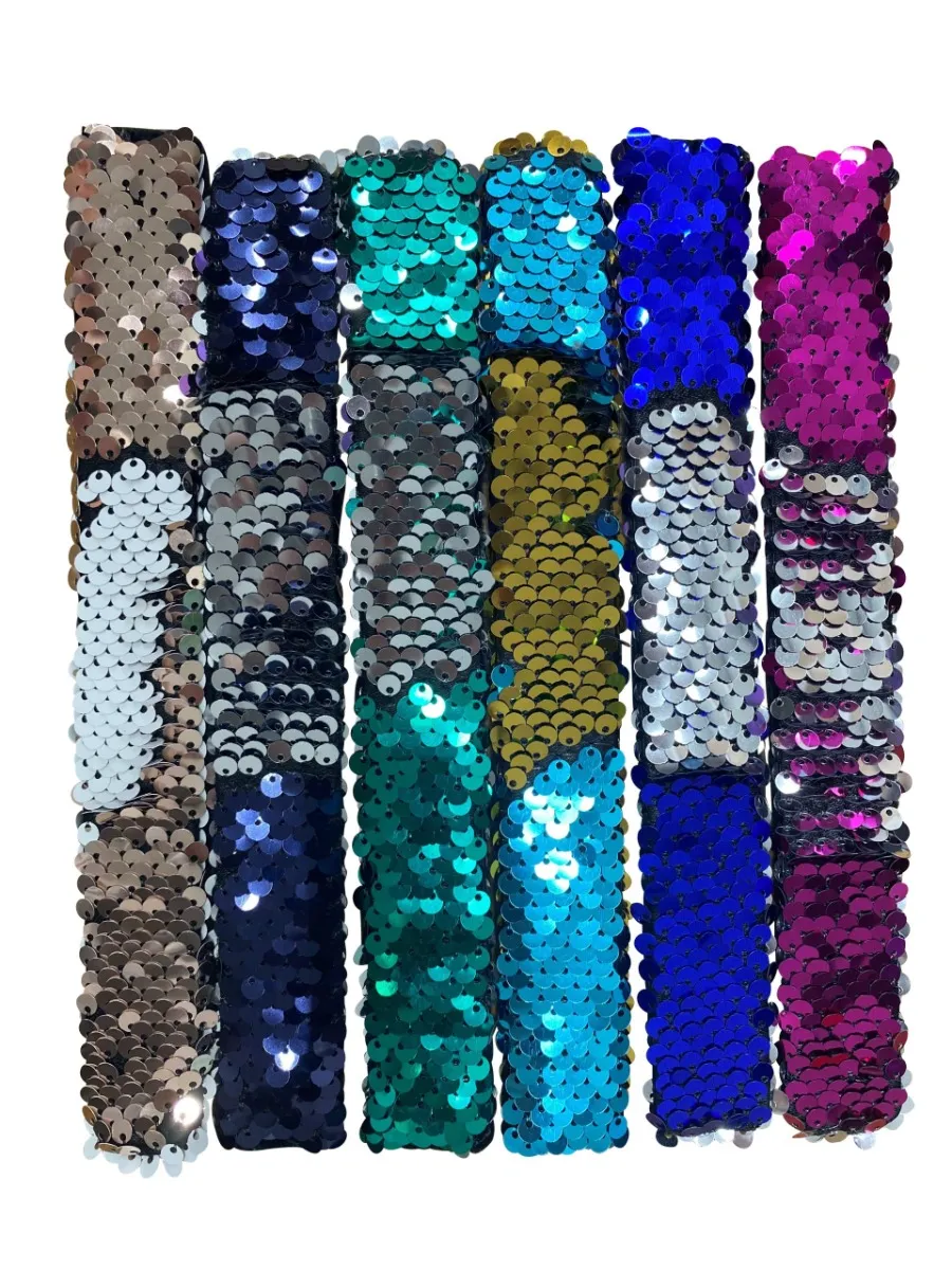 Pailletarmbånd - 6 stk. Sequin