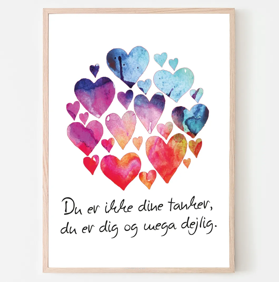 Abcleg Plakat - Du er ikke dine tanker, lilla A3 (29.7 × 42) 99-500772