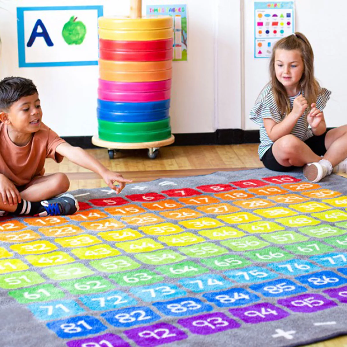 Læringstæppe tal 1-100 - 2 x 2 meter 60-MAT1247