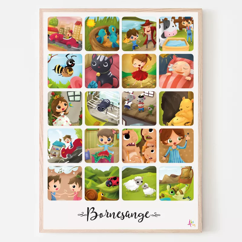 Abcleg Plakat - Børnesange 50 x 70 cm 6765-50x70cm